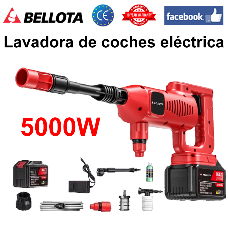 Alta potencia de 5000 W/batería de 24 V/distancia de pulverización de agua de 0 a 20 m (se puede utilizar hasta 5 horas después de cargar/kit de limpieza/batería de litio*3)  Alta potencia de 5000 W/batería de 24 V/distancia de pulverización de agua de 0 a 20 m (se puede utilizar hasta 5 horas después de cargar/kit de limpieza/batería de litio*3)